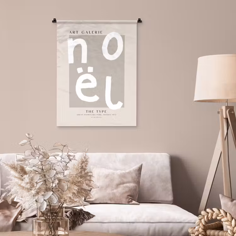 Wandkleed - Kerstmis - Quotes - Noël - Wit - Beige — 2