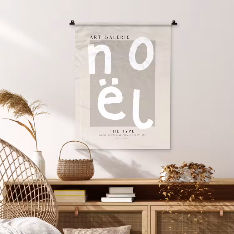 Wandkleed - Kerstmis - Quotes - Noël - Wit - Beige — 4