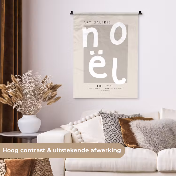 Wandkleed - Kerstmis - Quotes - Noël - Wit - Beige — 5
