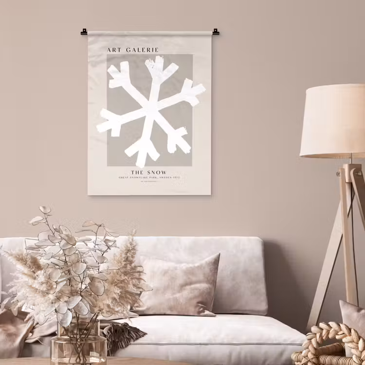Wandkleed - Sneeuwvlok - Wit - Winter - Kerst — 2
