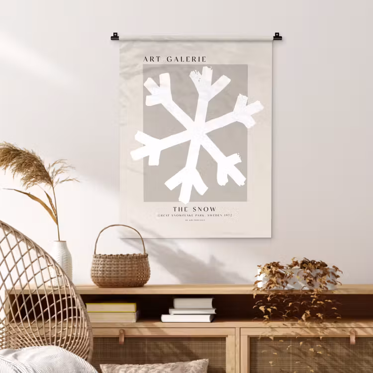 Wandkleed - Sneeuwvlok - Wit - Winter - Kerst — 4