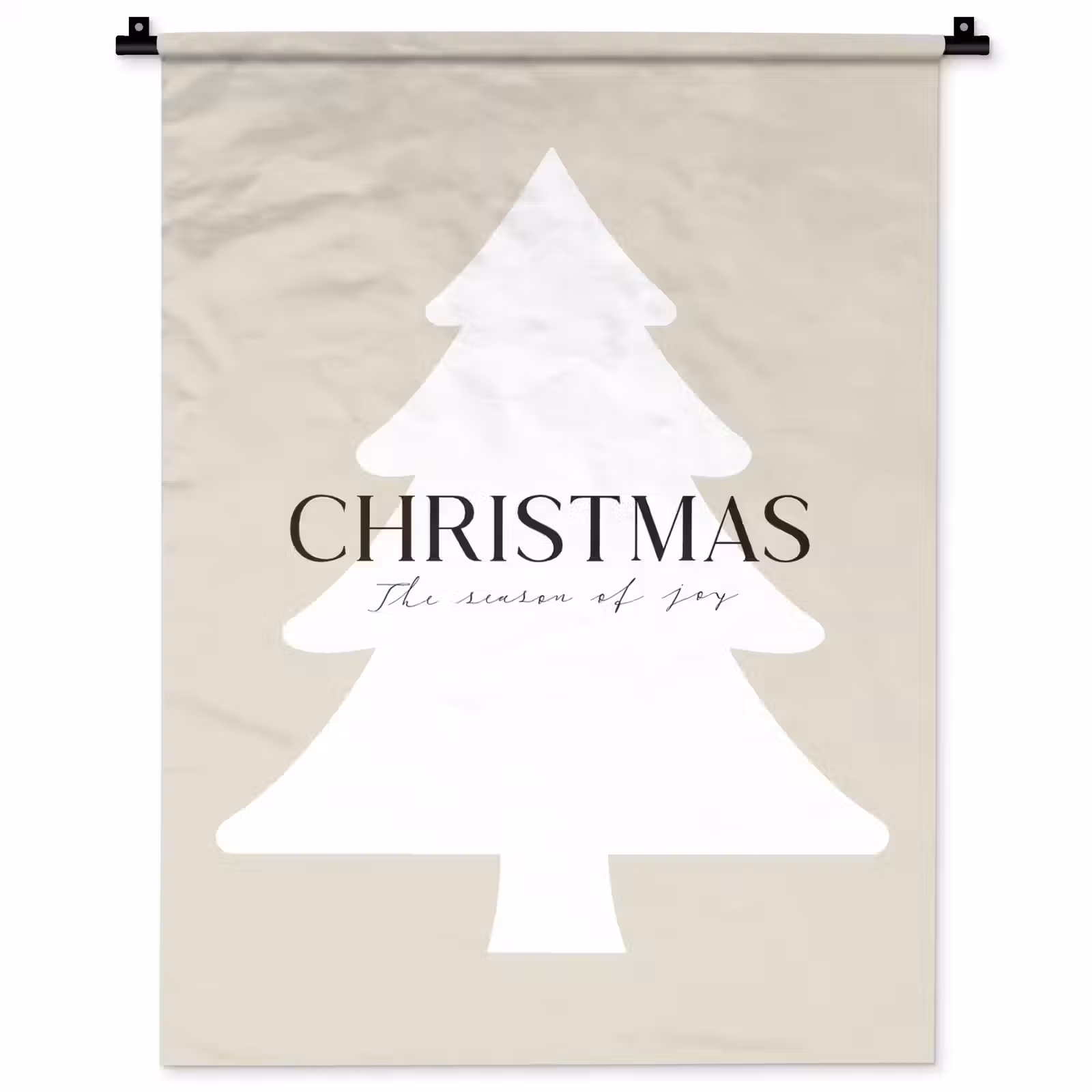 Wandkleed - Kerstboom - Japandi - Christmas - Beige — 1