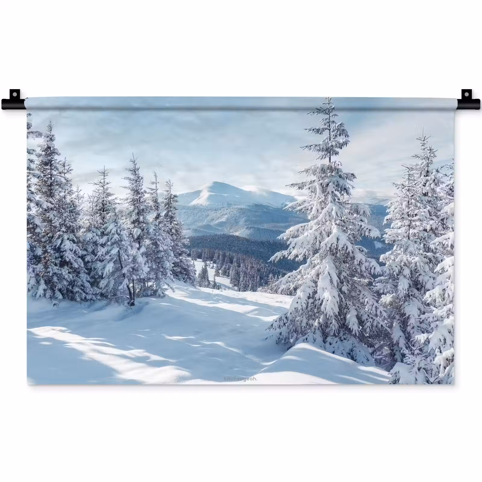Wandkleed - Sneeuw - Winter - Landschap - Bergen — 1