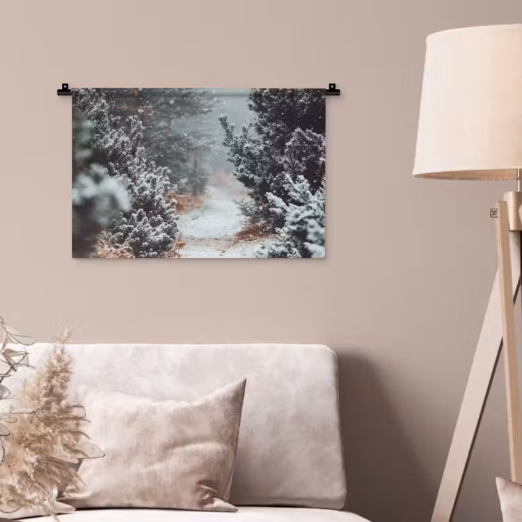 Wandkleed - Bos - Winter - Bomen - Natuur - Pad - Sneeuw — 2