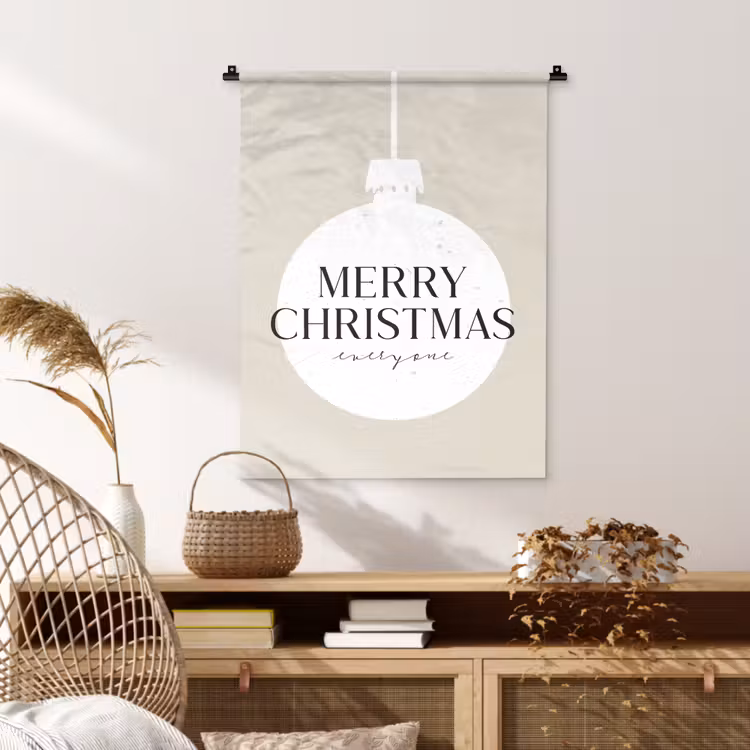 Wandkleed - Christmas - Kerstballen - Japandi - Witte kerstballen — 4