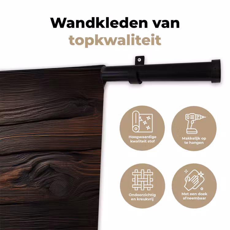 Wandkleed - Hout - Grillige nerven — 3