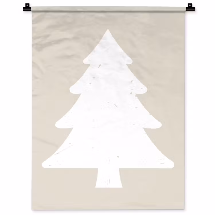 Wandkleed - Japandi - Kerstboom - Beige - Kerstversiering — 1
