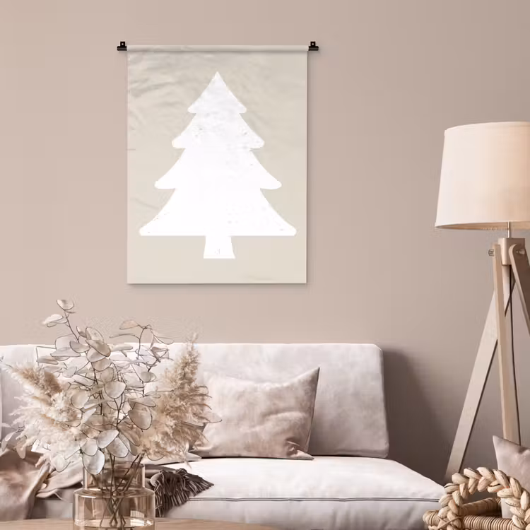 Wandkleed - Japandi - Kerstboom - Beige - Kerstversiering — 2