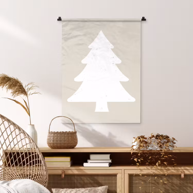 Wandkleed - Japandi - Kerstboom - Beige - Kerstversiering — 4