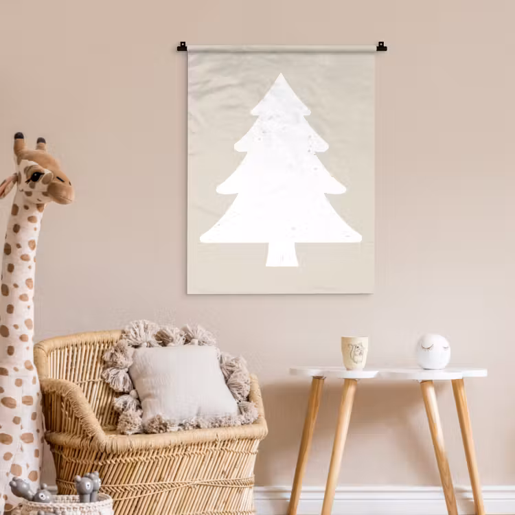 Wandkleed - Japandi - Kerstboom - Beige - Kerstversiering — 6