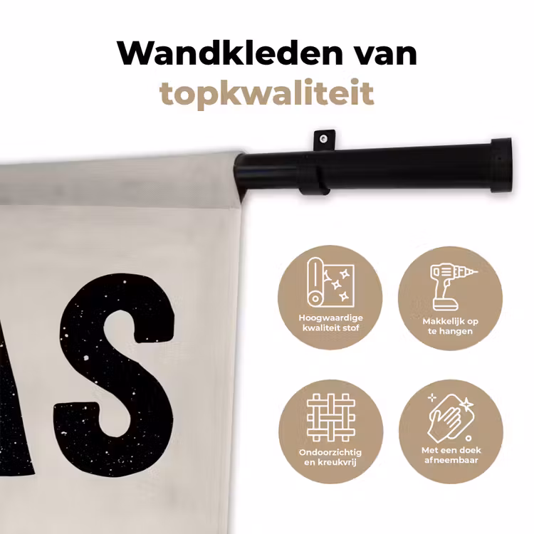 Wandkleed - Kerst - Beige - Quotes - Xmas - Feestdagen — 3