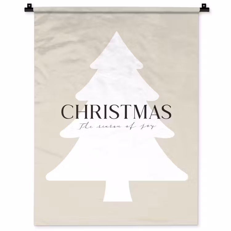 Wandkleed - Kerstboom - Japandi - Christmas - Beige — 1