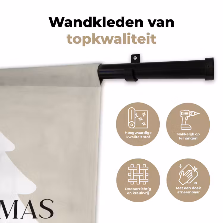 Wandkleed - Kerstboom - Japandi - Christmas - Beige — 3