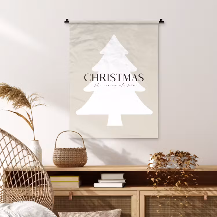 Wandkleed - Kerstboom - Japandi - Christmas - Beige — 4