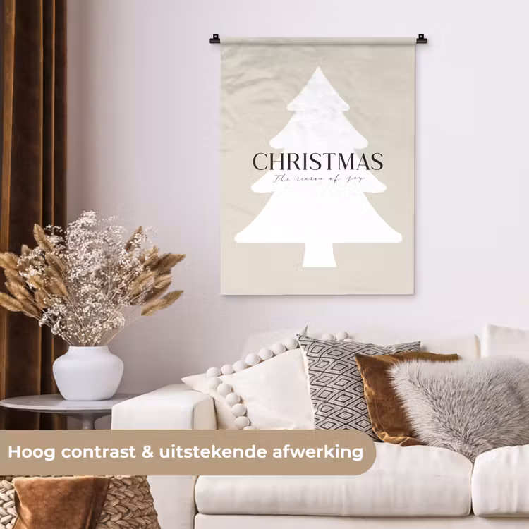 Wandkleed - Kerstboom - Japandi - Christmas - Beige — 5