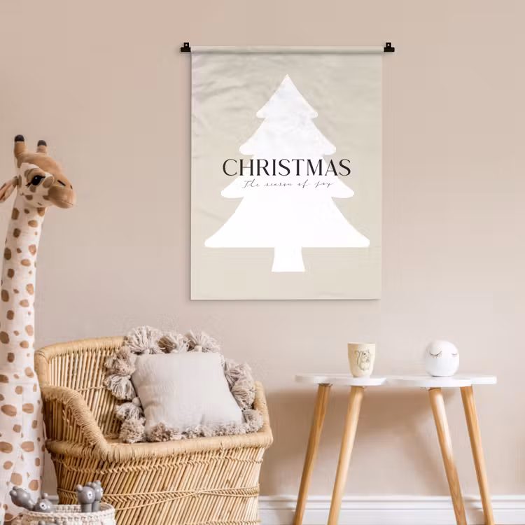 Wandkleed - Kerstboom - Japandi - Christmas - Beige — 6