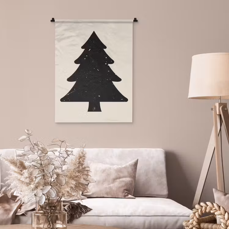 Wandkleed - Kerstboom - Zwarte kerstboom - Boom - Japandi — 2