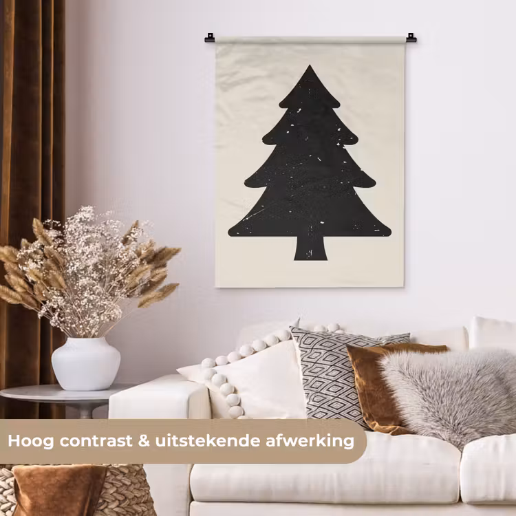 Wandkleed - Kerstboom - Zwarte kerstboom - Boom - Japandi — 5