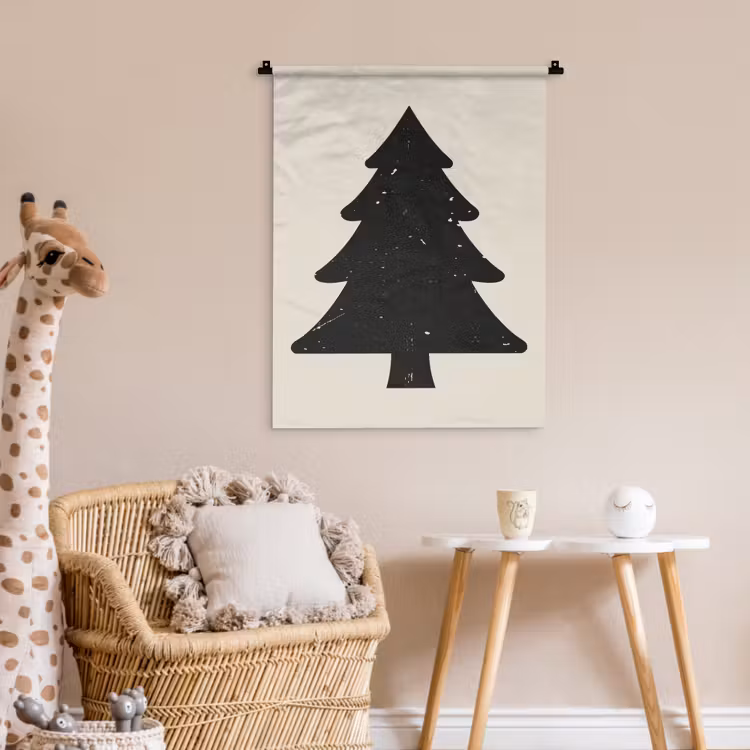 Wandkleed - Kerstboom - Zwarte kerstboom - Boom - Japandi — 6