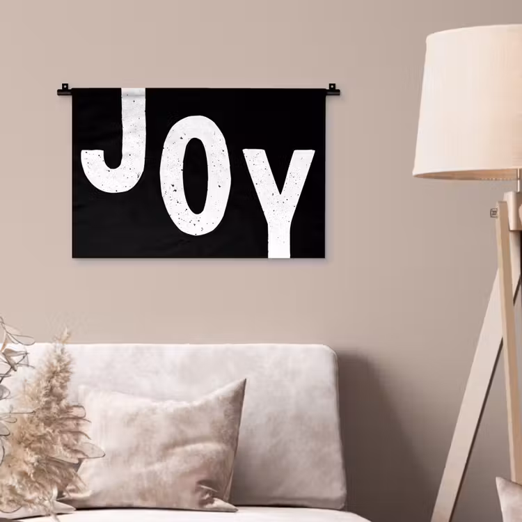 Wandkleed - Kerstmis - Quotes - Joy - Zwart - Feest — 2