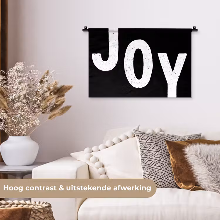 Wandkleed - Kerstmis - Quotes - Joy - Zwart - Feest — 4