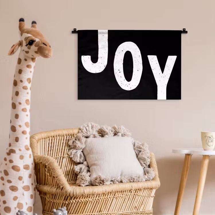 Wandkleed - Kerstmis - Quotes - Joy - Zwart - Feest — 5