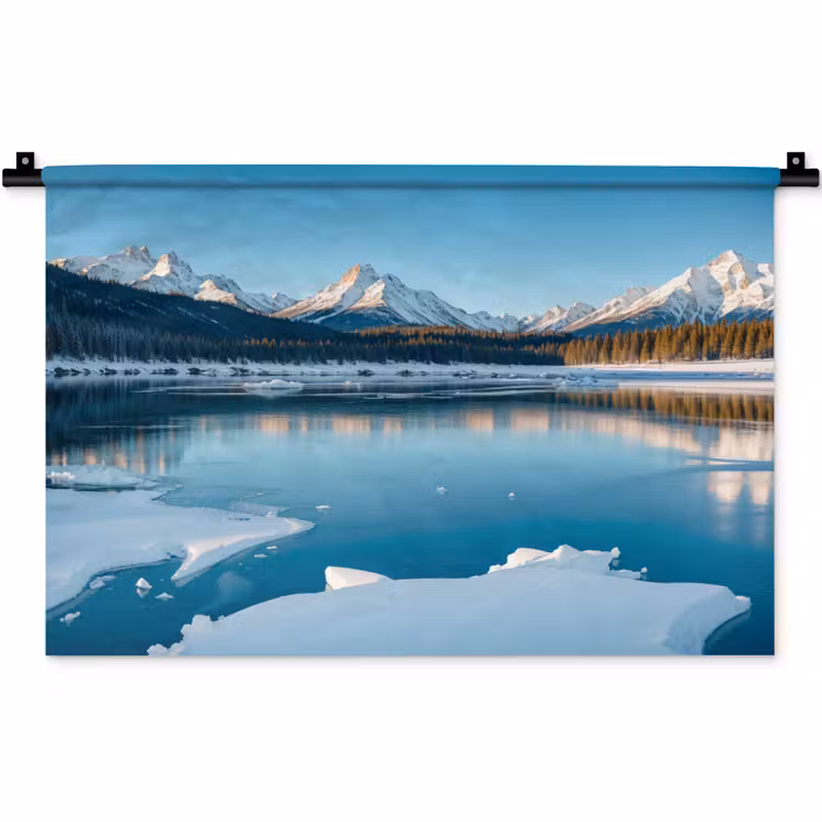 Wandkleed - Landschap - Winter - Meer - Bergen - Uitzicht - IJs — 1