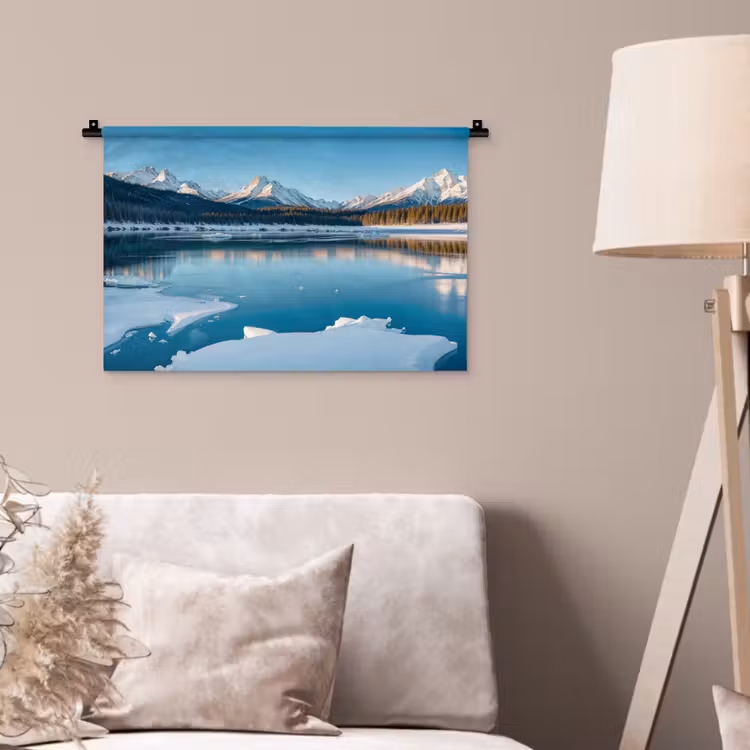 Wandkleed - Landschap - Winter - Meer - Bergen - Uitzicht - IJs — 2