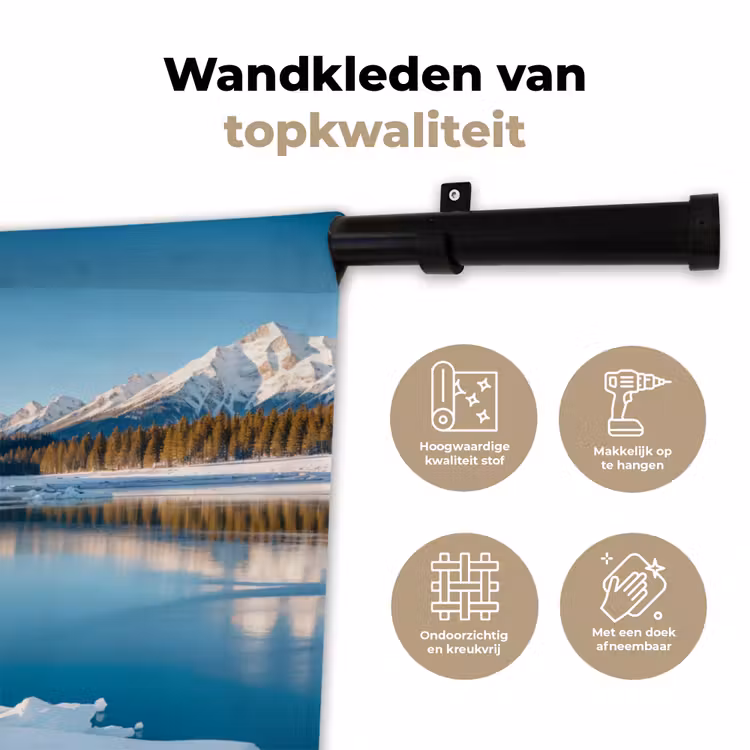 Wandkleed - Landschap - Winter - Meer - Bergen - Uitzicht - IJs — 3