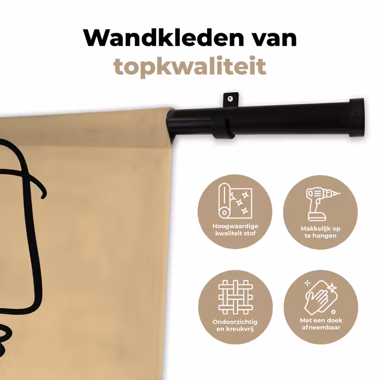 Wandkleed - Overlappende profielen - Lichtbruin - Zwart — 3