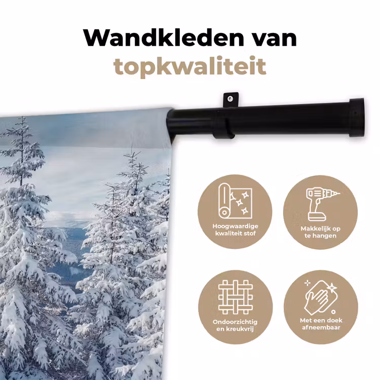 Wandkleed - Sneeuw - Winter - Landschap - Bergen — 3