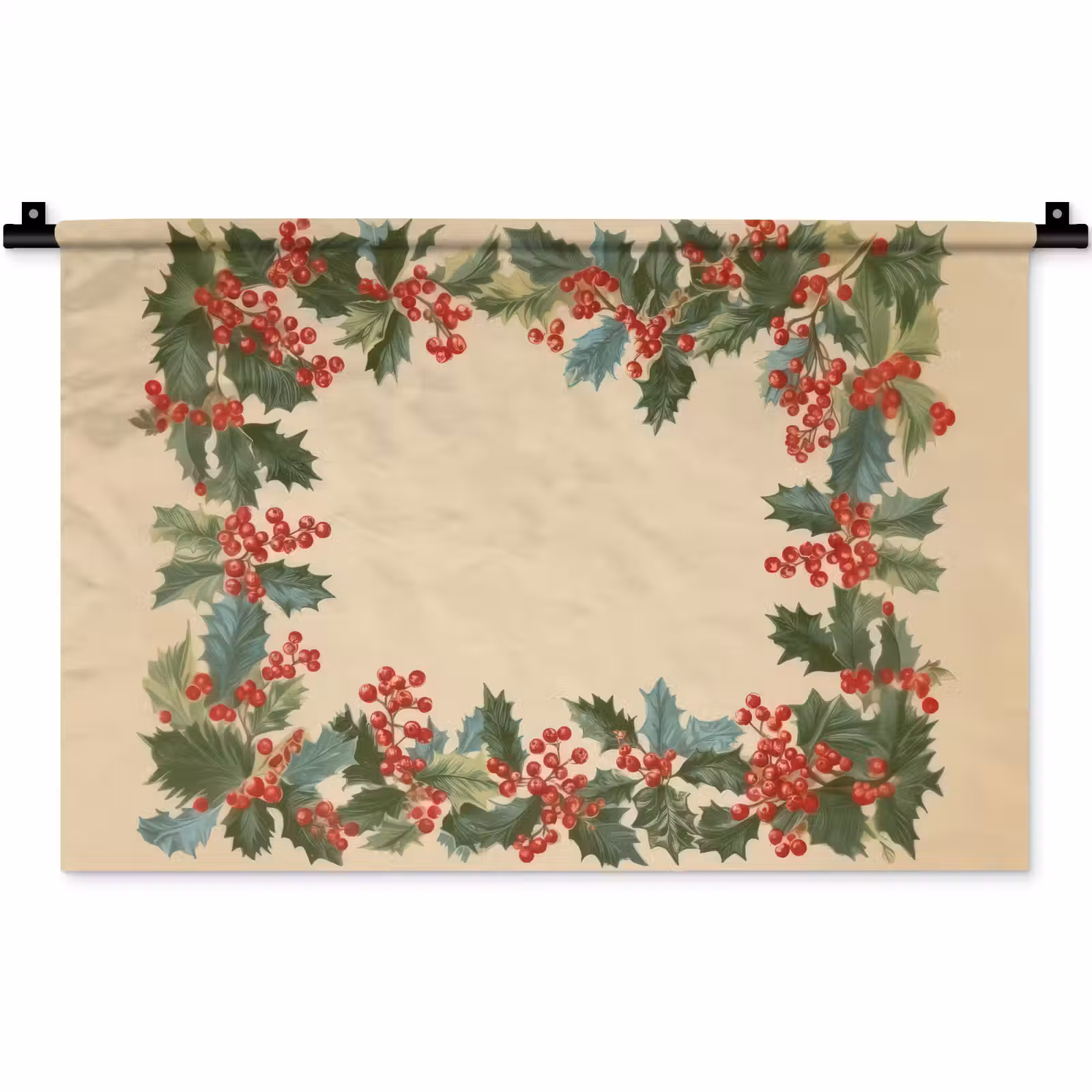 Wandkleed - Hulstrand - Bessen - Beige — 1