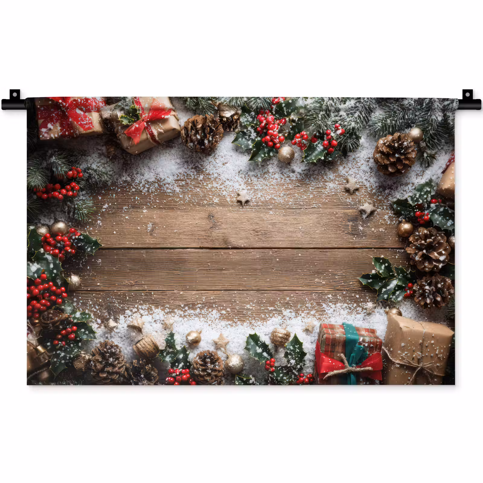 Wandkleed - Kerstdecoratie - Geschenken - Hout - Veelkleurig — 1