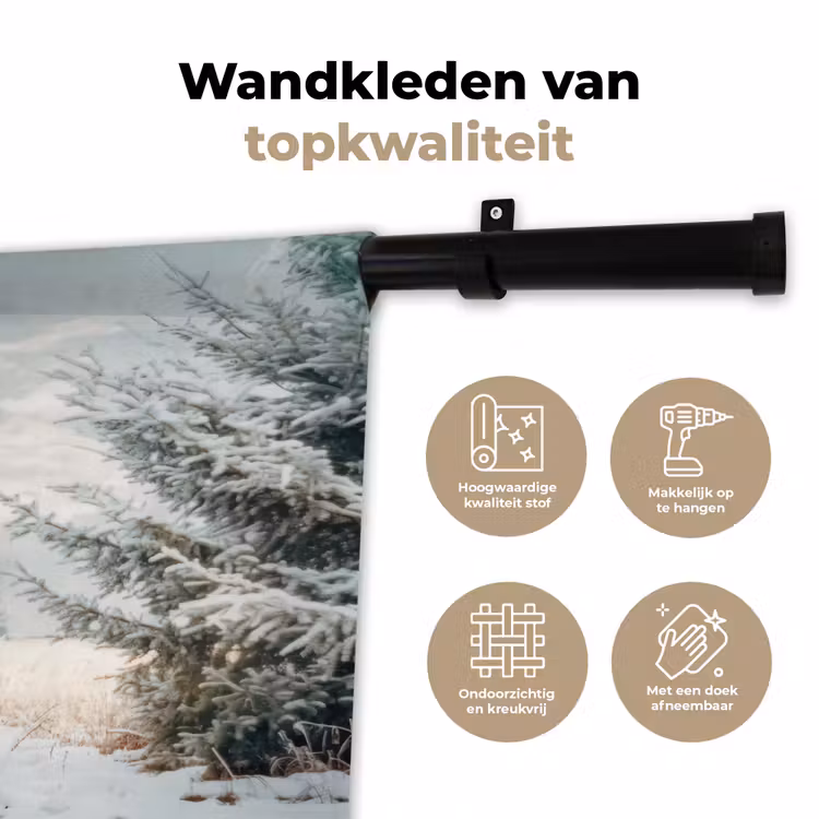 Wandkleed - Auto - Rood - Cadeaus - Winter - Sneeuw - Kerst — 3