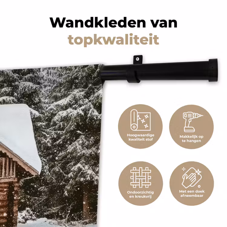 Wandkleed - Huis - Bos - Winter - Natuur - Sneeuw — 3
