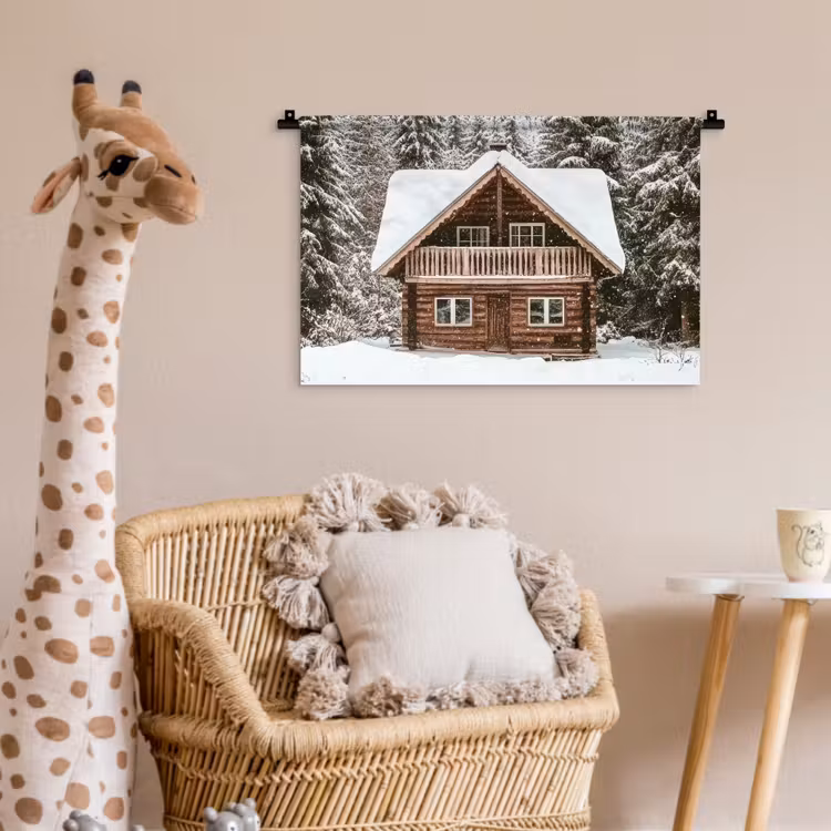 Wandkleed - Huis - Bos - Winter - Natuur - Sneeuw — 5