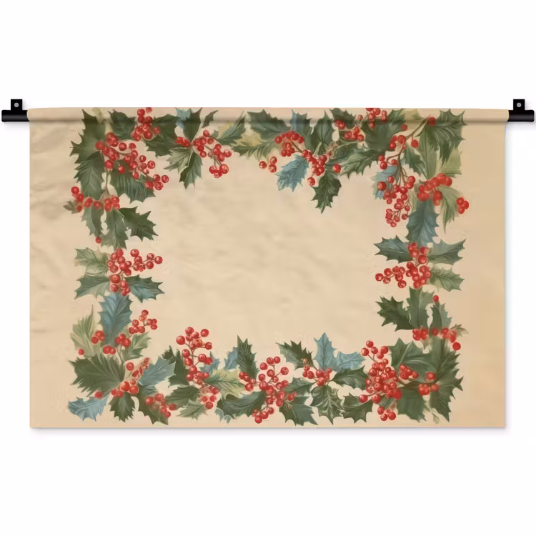 Wandkleed - Hulstrand - Bessen - Beige — 1