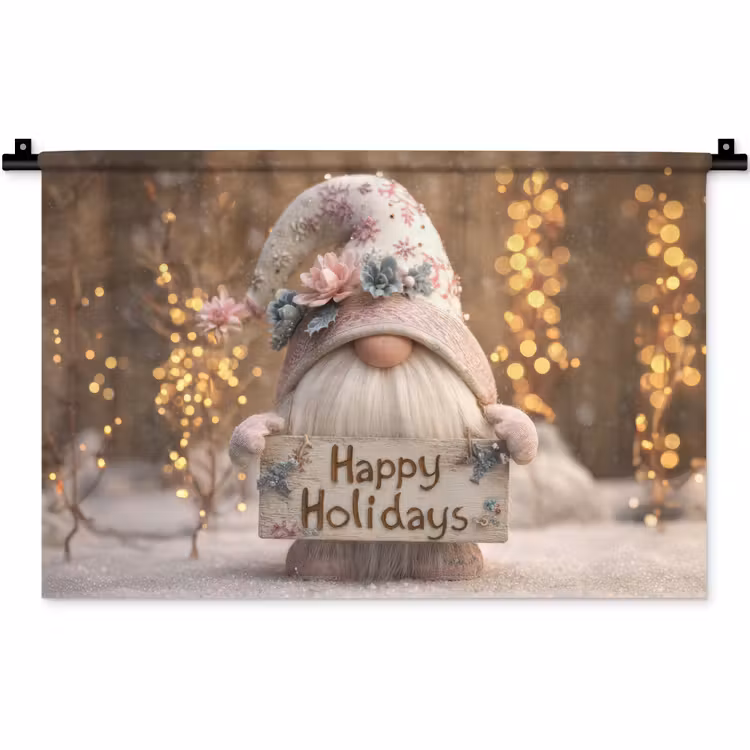 Wandkleed - Kerst - Gnome - Bord - Kleurrijk — 1