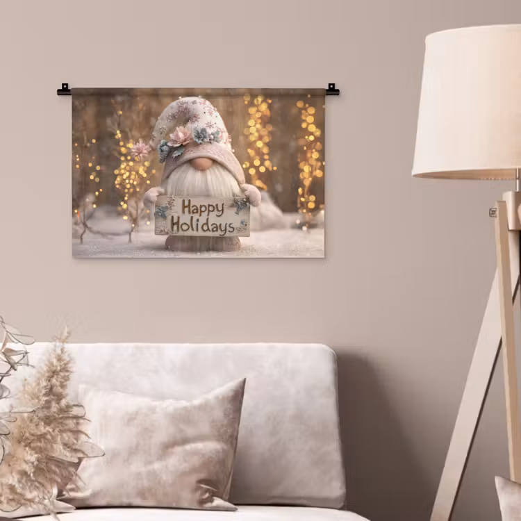 Wandkleed - Kerst - Gnome - Bord - Kleurrijk — 2