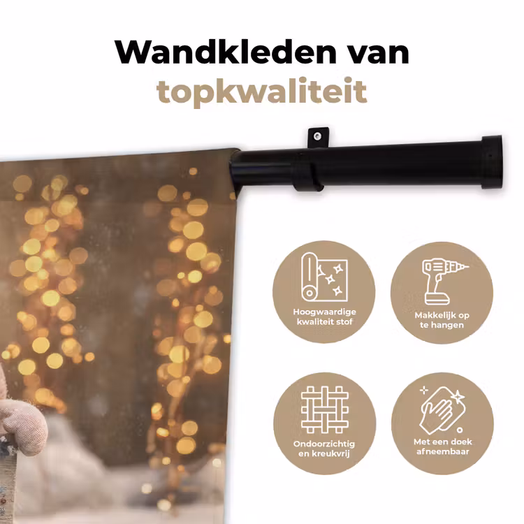 Wandkleed - Kerst - Gnome - Bord - Kleurrijk — 3