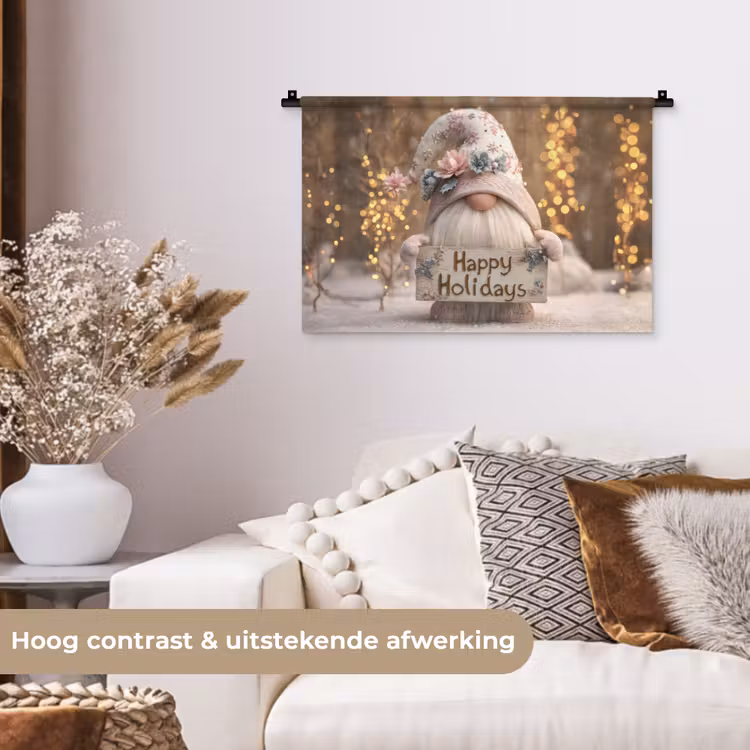 Wandkleed - Kerst - Gnome - Bord - Kleurrijk — 4