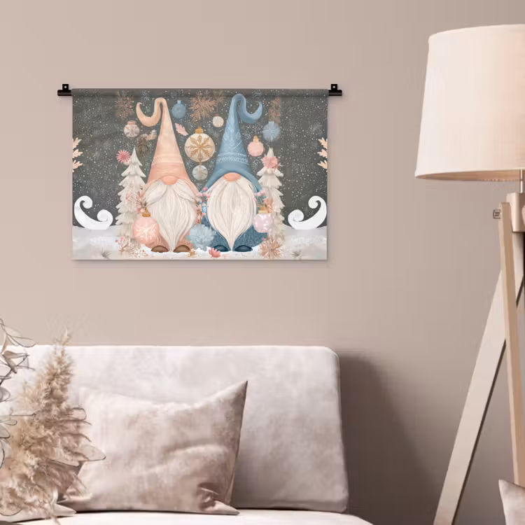 Wandkleed - Kerst - Gnomen - Pastel — 2