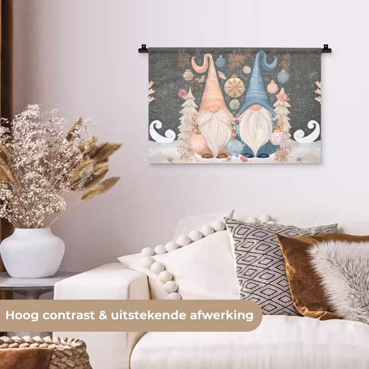 Wandkleed - Kerst - Gnomen - Pastel — 4