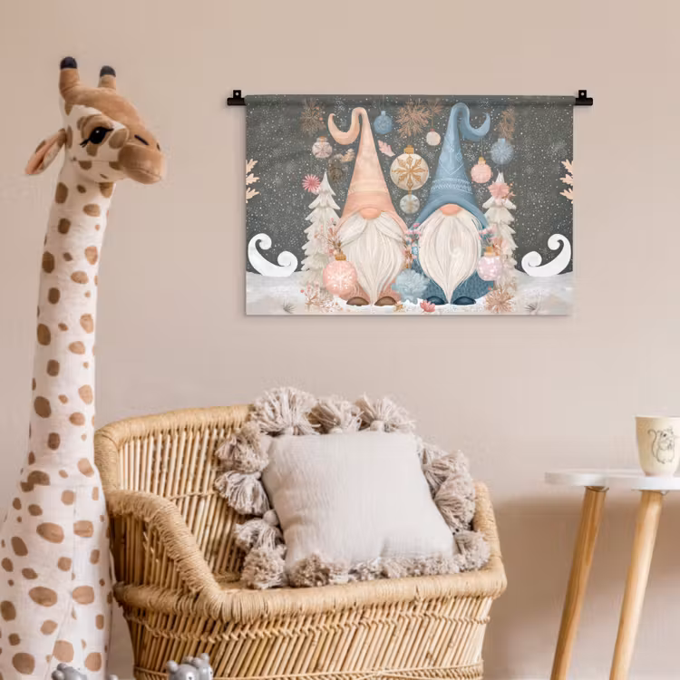 Wandkleed - Kerst - Gnomen - Pastel — 5