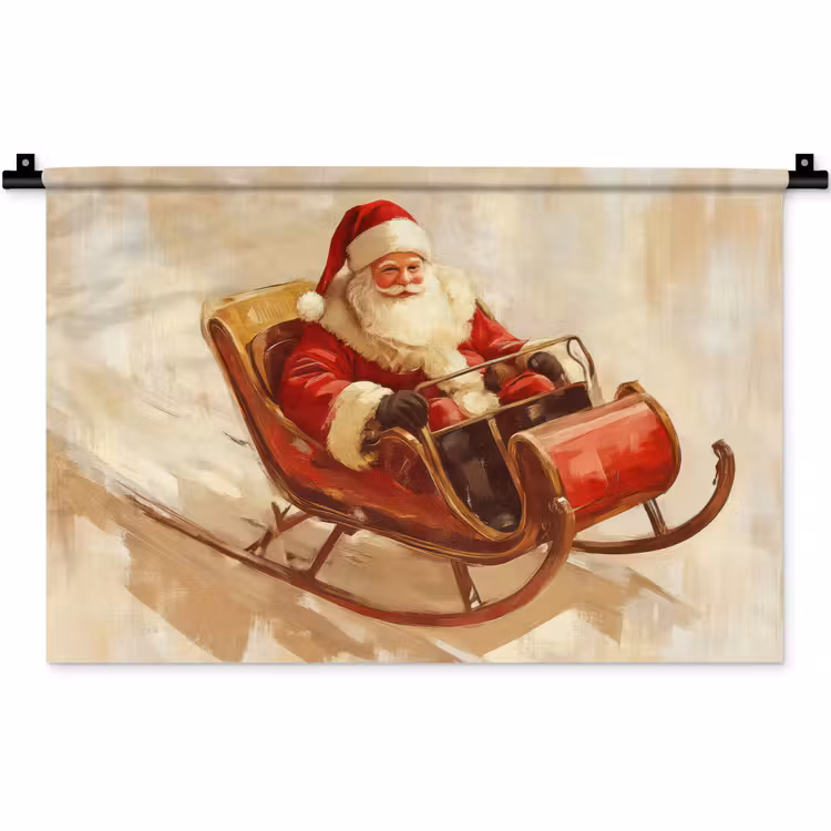 Wandkleed - Kerst - Slee - Kerstman — 1