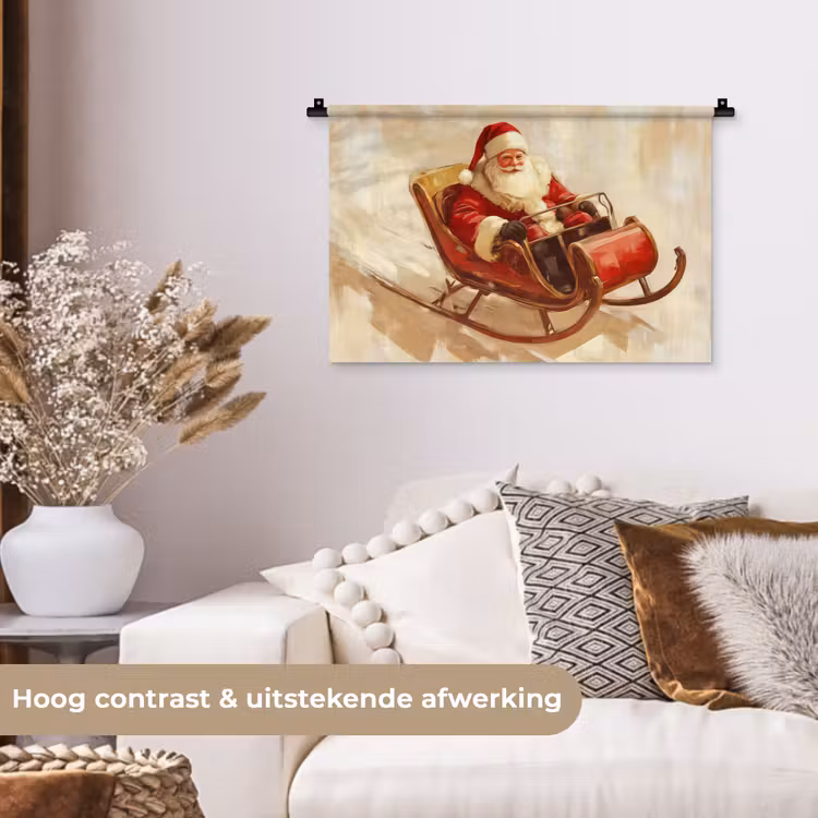 Wandkleed - Kerst - Slee - Kerstman — 4