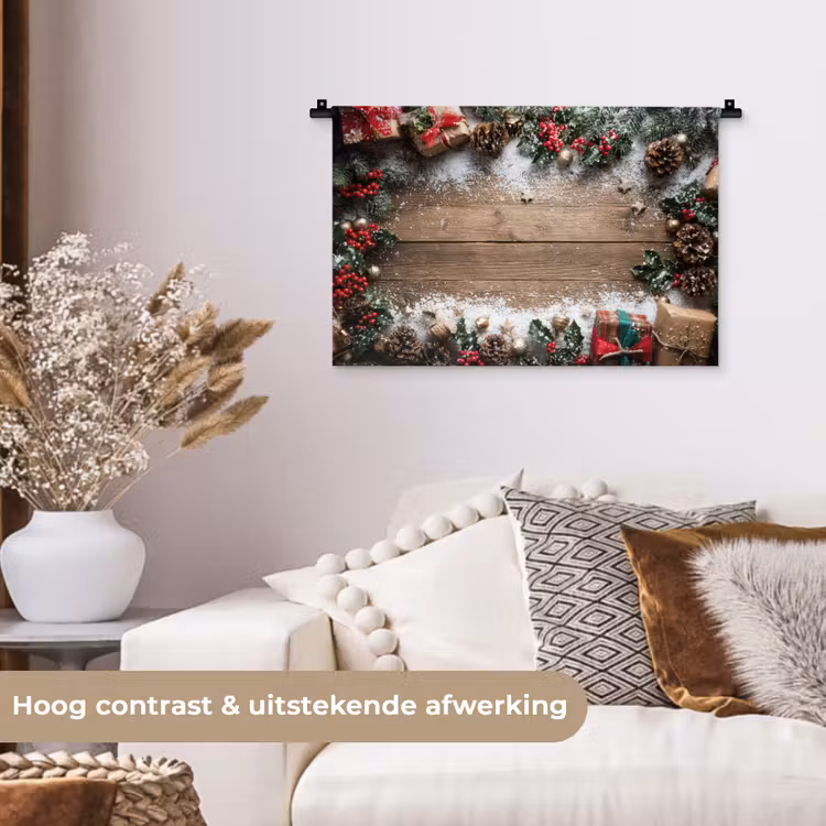 Wandkleed - Kerstdecoratie - Geschenken - Hout - Veelkleurig — 4