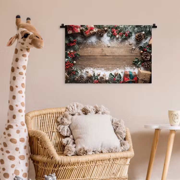 Wandkleed - Kerstdecoratie - Geschenken - Hout - Veelkleurig — 5