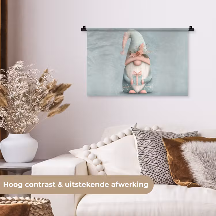 Wandkleed - Kerstgnome - Cadeau - Groen — 4