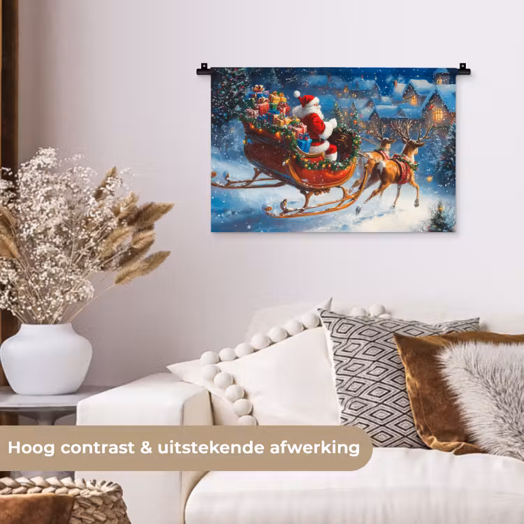 Wandkleed - Kerstman - Rendier - Kerst - Sneeuw — 4